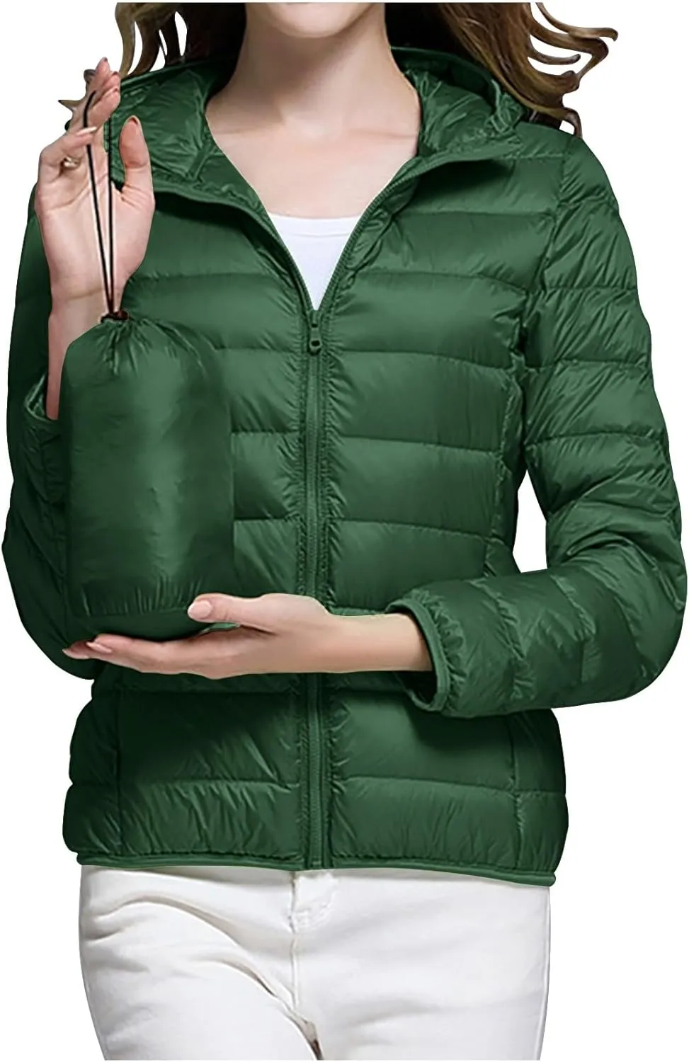 Womens Puffer Jacket with Hood Lightweight Packable Down Jacket Women Winter Puffer Jackets for Women Down Coat