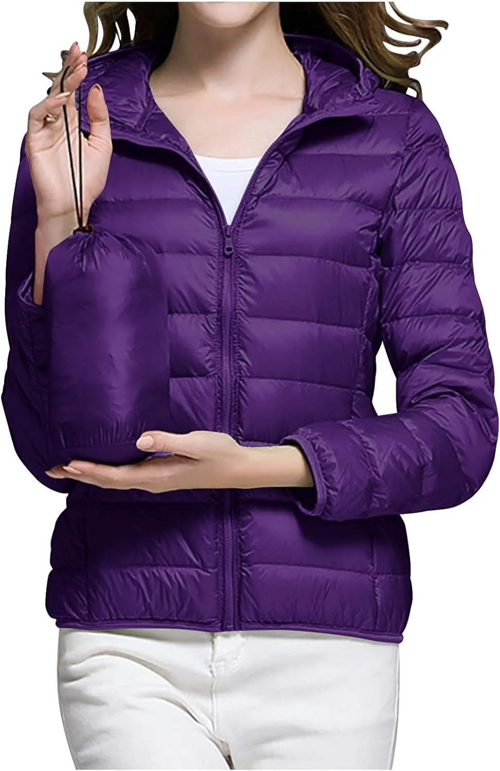 Womens Puffer Jacket with Hood Lightweight Packable Down Jacket Women Winter Puffer Jackets for Women Down Coat