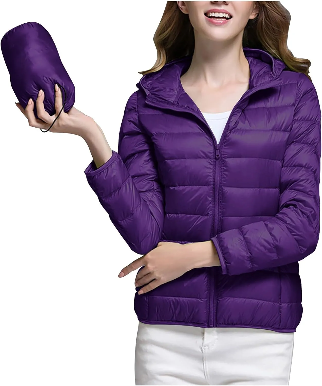 Womens Puffer Jacket with Hood Lightweight Packable Down Jacket Women Winter Puffer Jackets for Women Down Coat