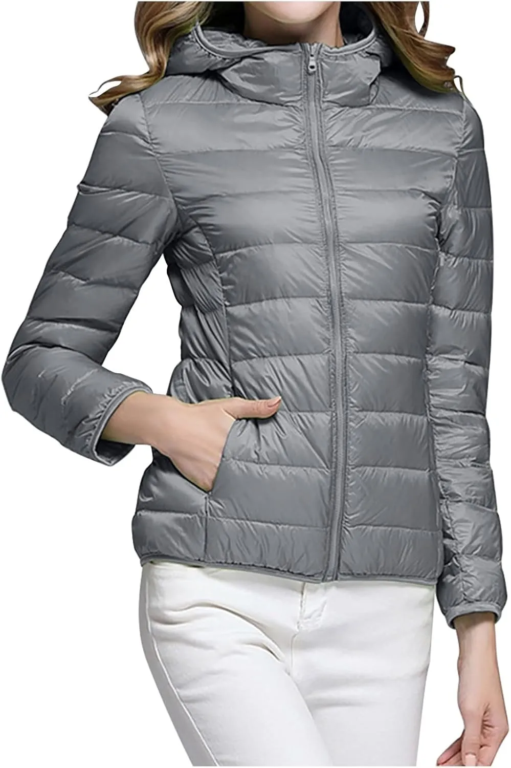 Womens Puffer Jacket with Hood Lightweight Packable Down Jacket Women Winter Puffer Jackets for Women Down Coat