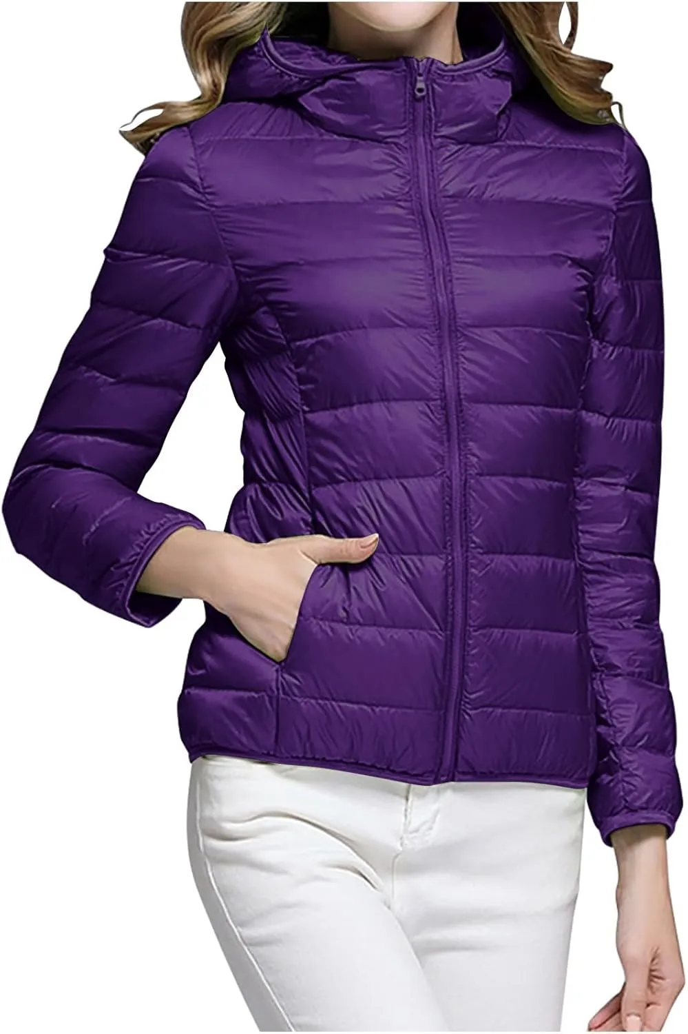 Womens Puffer Jacket with Hood Lightweight Packable Down Jacket Women Winter Puffer Jackets for Women Down Coat