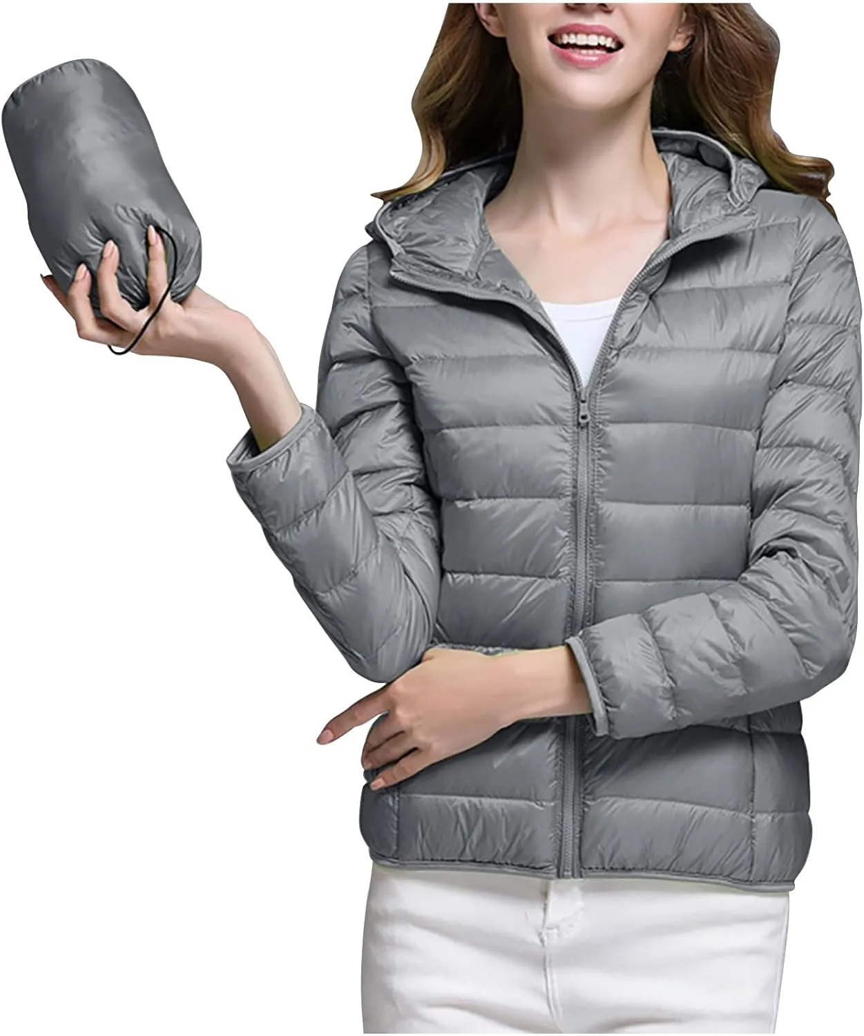 Womens Puffer Jacket with Hood Lightweight Packable Down Jacket Women Winter Puffer Jackets for Women Down Coat
