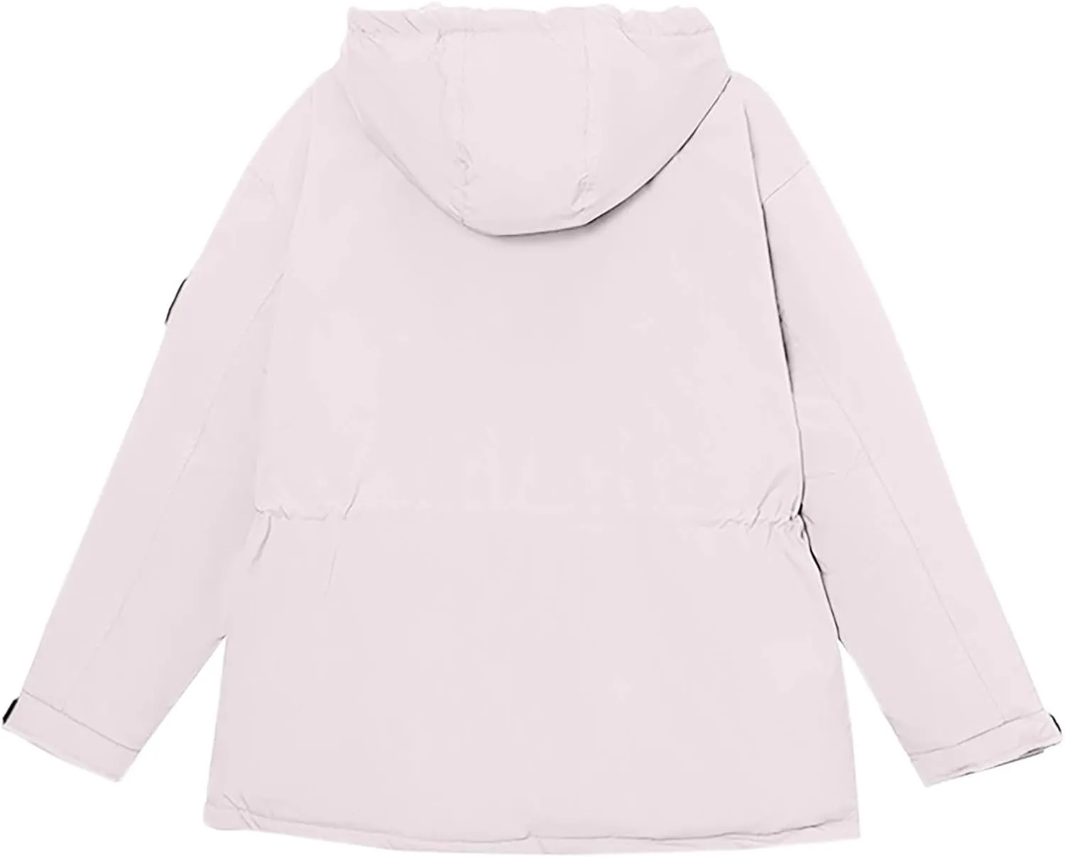 Womens Quilted Puffer Jacket with Hood Winter Long Sleeve Down Coat Zipper Parkas Drawstring Outerwear with Pockets