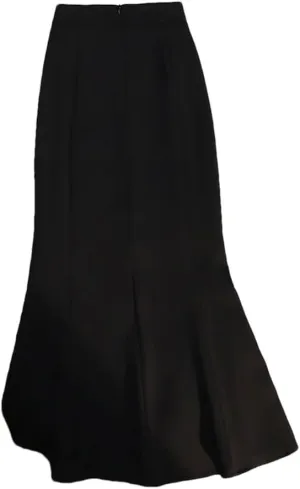 Womens Spring Summer Mermaid Skirts High Waist Front Split Workwear A-Line Black Skirts