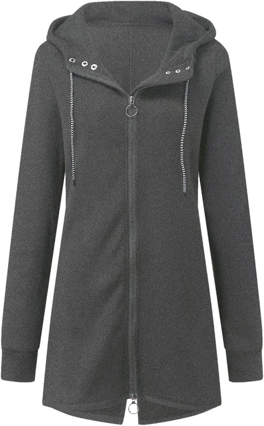 Women's Striped Printed Sweatshirts Long-Sleeved Hoodie Blouse Top Zipper Coat Long Sleeve Bed Jacket