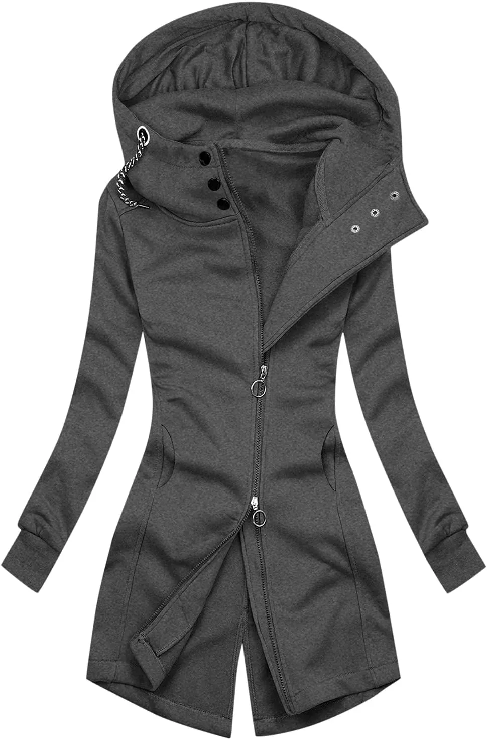 Women's Striped Printed Sweatshirts Long-Sleeved Hoodie Blouse Top Zipper Coat Long Sleeve Bed Jacket