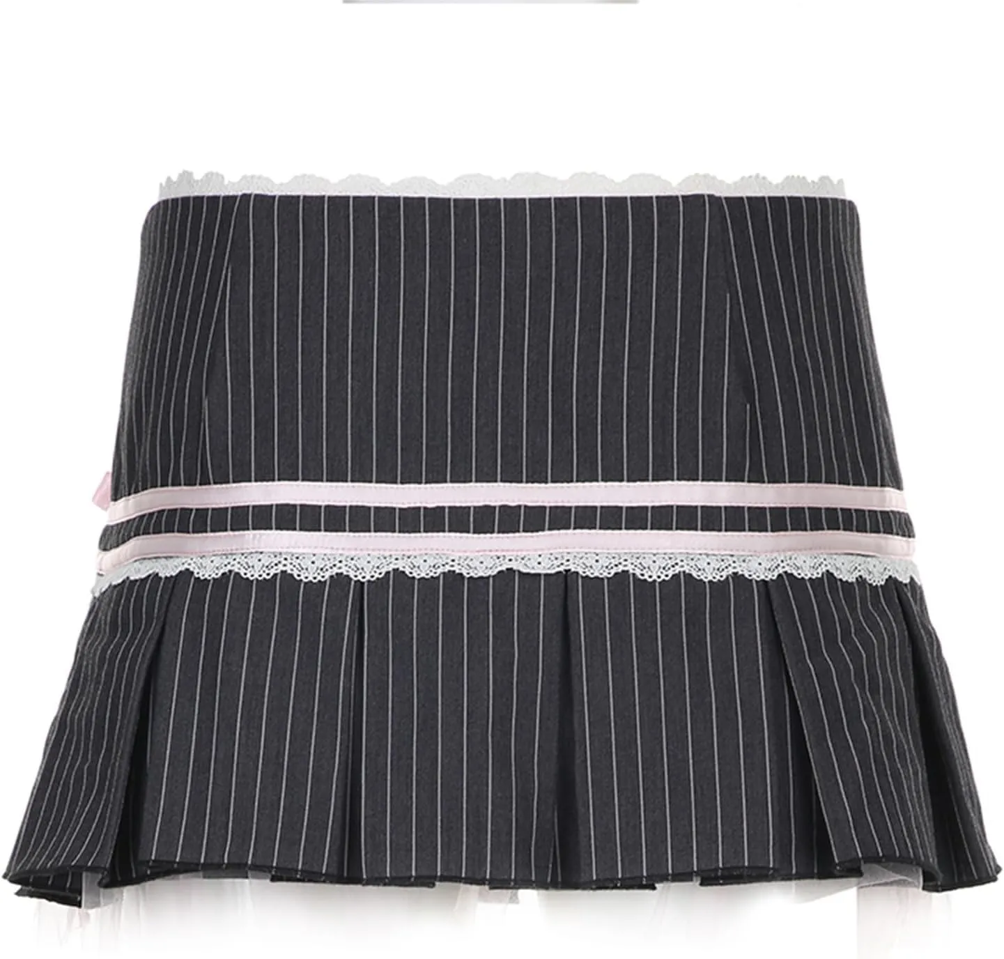 Women's Striped Ribbon Bow Pleated Skirt A Line Skirts for Women Mini Women's Skort