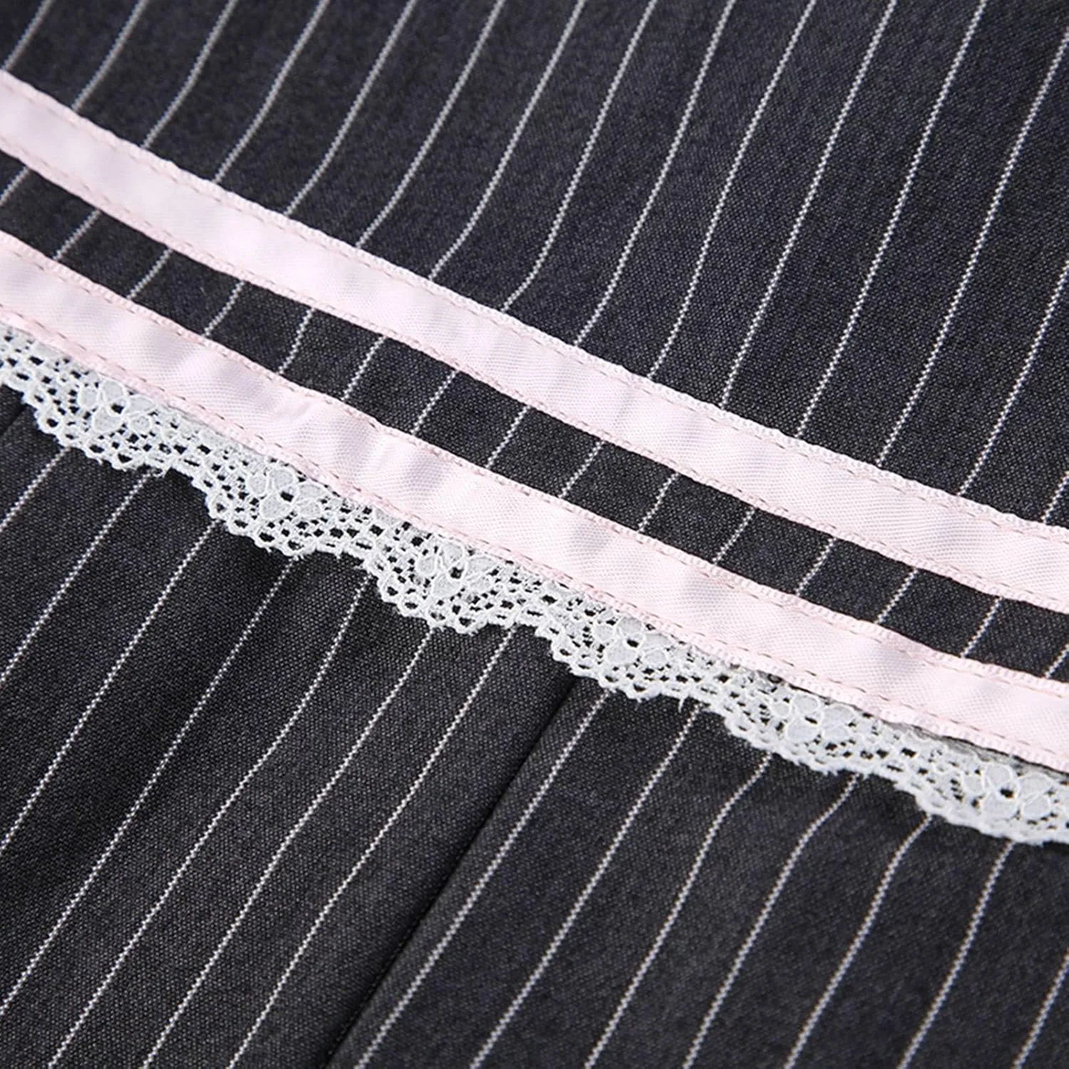 Women's Striped Ribbon Bow Pleated Skirt A Line Skirts for Women Mini Women's Skort