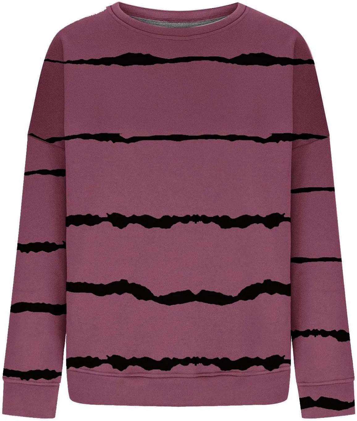 Womens Striped Sweatshirts Oversized Long Sleeve Sweatshirt Causal Loose Crewneck Pullover Tops Trendy Shirts