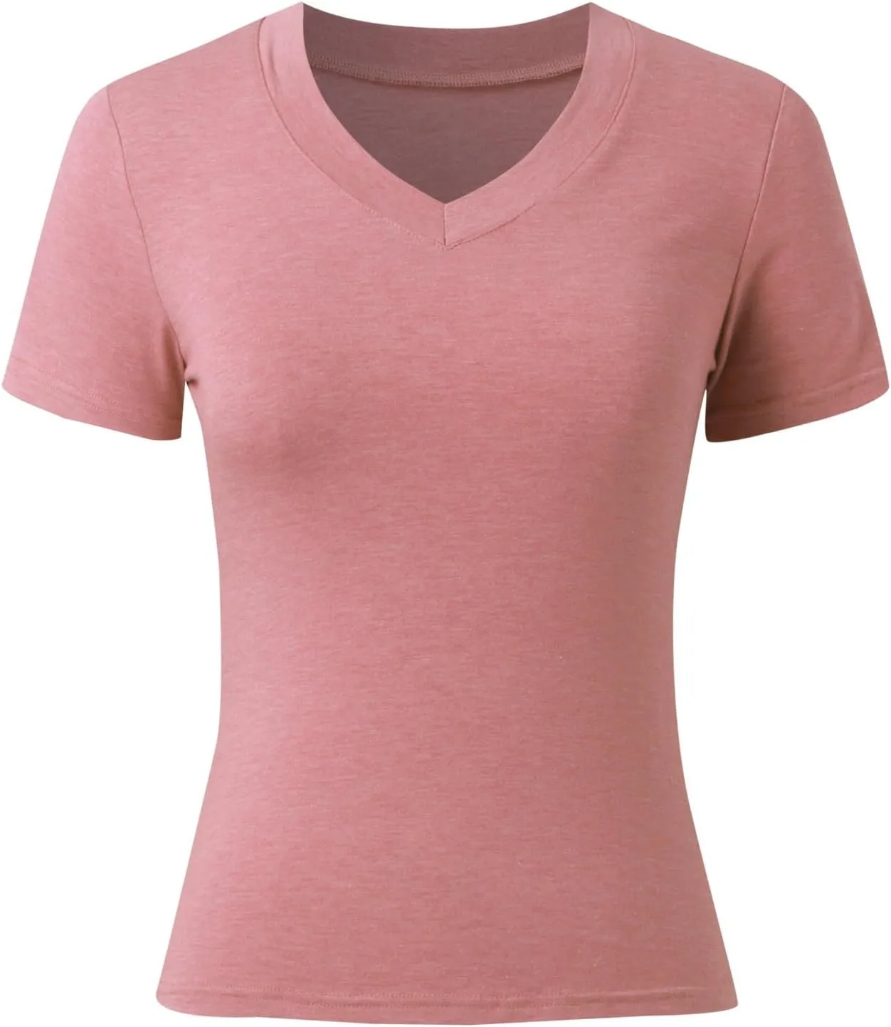 Womens Summer Sexy Short Sleeve Tshirt Tops Deep V Neck Shirts Casual Slim Fit Basic T-Shirt Tee