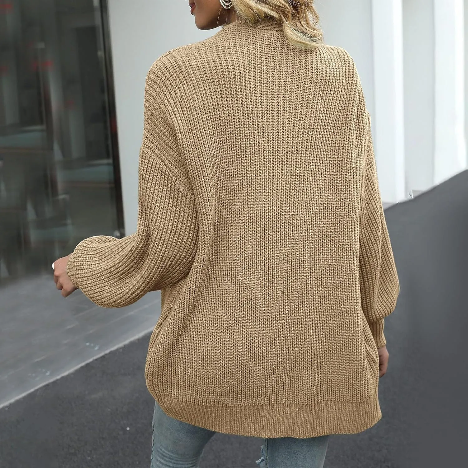 Women's Sweaters Cardigan Open Front Knit Sweater Winter Cardigans Soft Sweaters for Women Trendy Soft Coat