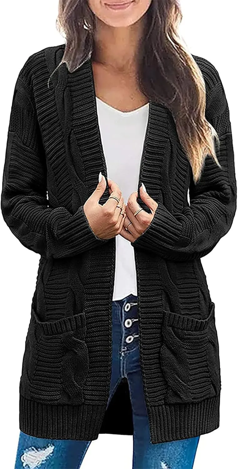 Women's Sweaters Cardigan Open Front Knit Sweater Winter Cardigans Soft Sweaters for Women Trendy Soft Coat
