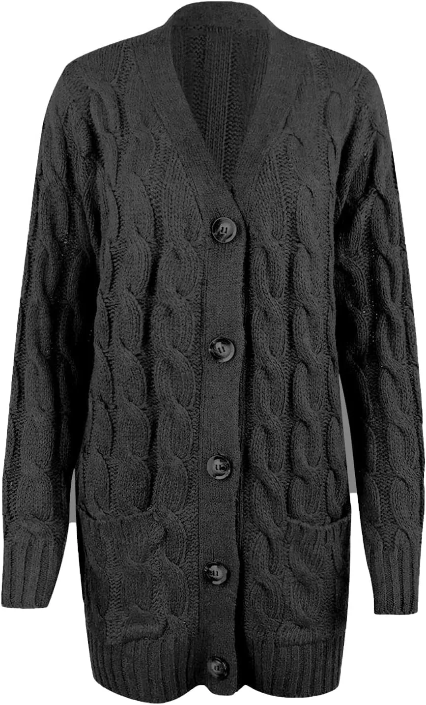 Women's Sweaters Cardigan Open Front Knit Sweater Winter Cardigans Soft Sweaters for Women Trendy Soft Coat