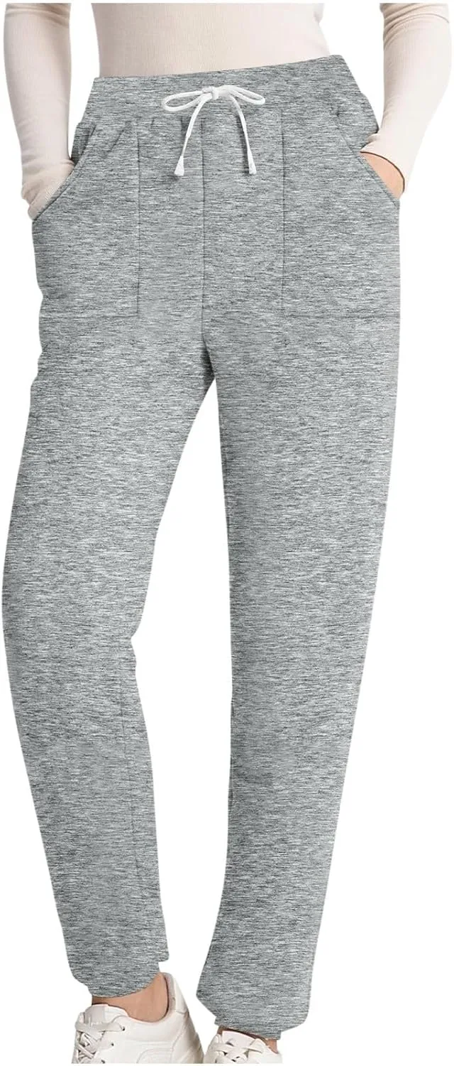 Womens Sweatpants Fleece Sherpa Lined Sweatpants with Pocket Thermal Leggings Winter Warm Sherpa Lined Joggers