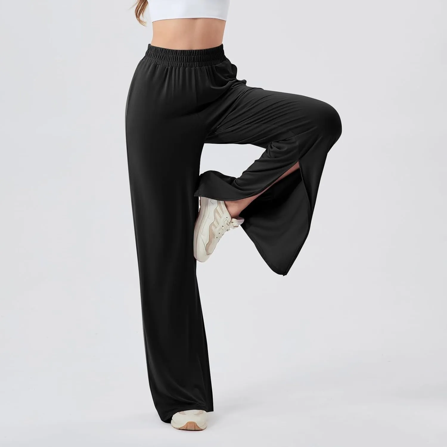 Women's Sweatpants Wide Leg Thermal Winter Warm Workout 2025 Trendy Casual Baggy Lounge Sweat Pants with Pockets