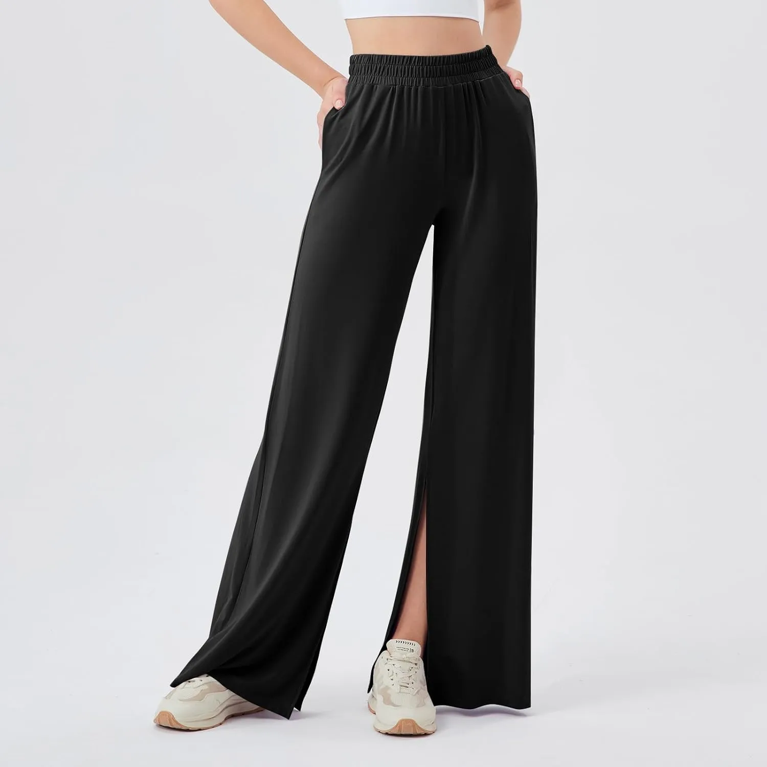 Women's Sweatpants Wide Leg Thermal Winter Warm Workout 2025 Trendy Casual Baggy Lounge Sweat Pants with Pockets