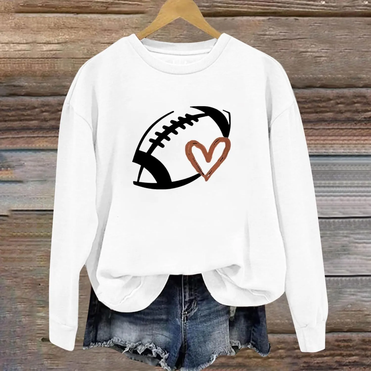 Womens Sweatshirts Fashion Print Cropped Hoodie Crewneck Long Sleeve Sweatshirts Hoodless Loose Fit Pullover Tops