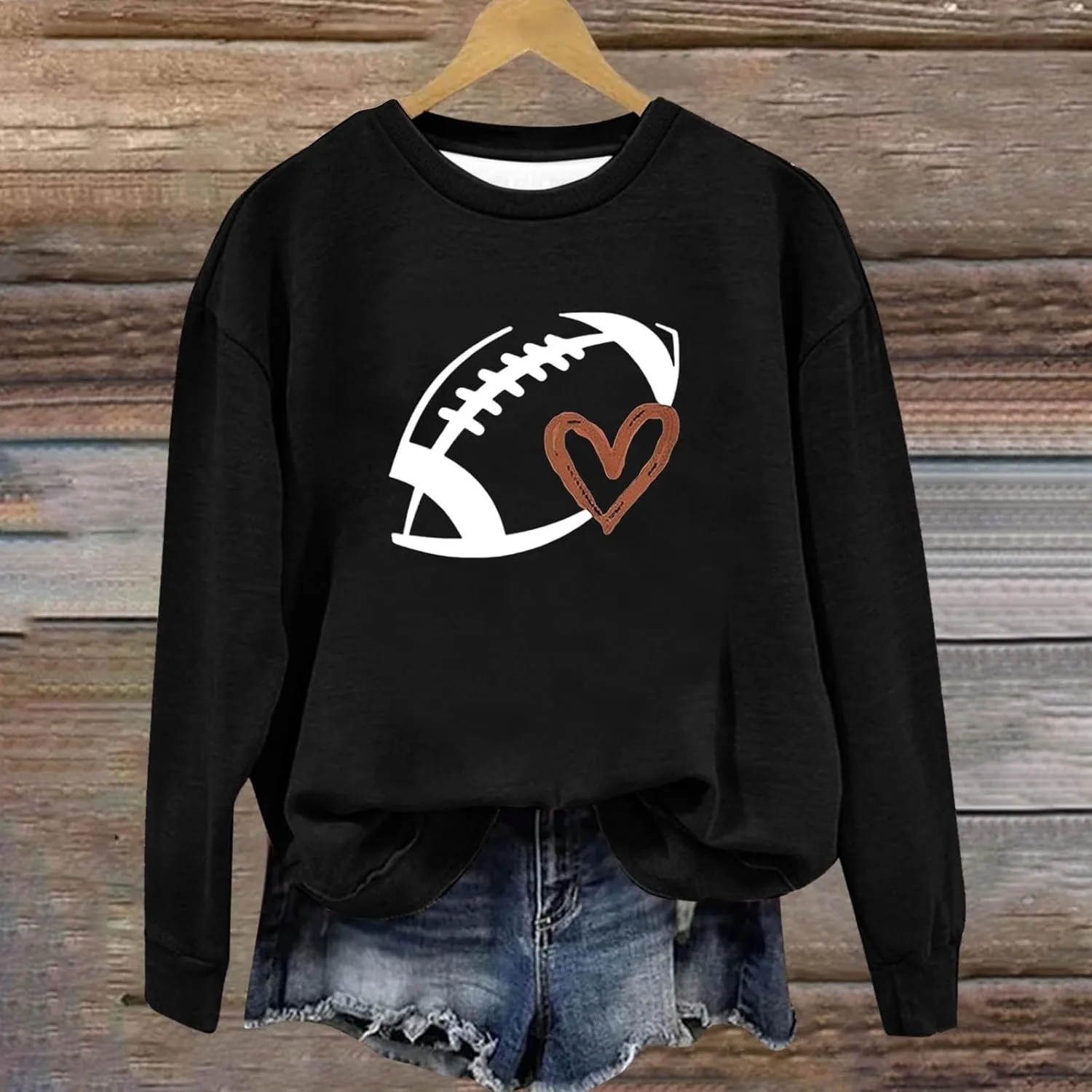 Womens Sweatshirts Fashion Print Cropped Hoodie Crewneck Long Sleeve Sweatshirts Hoodless Loose Fit Pullover Tops
