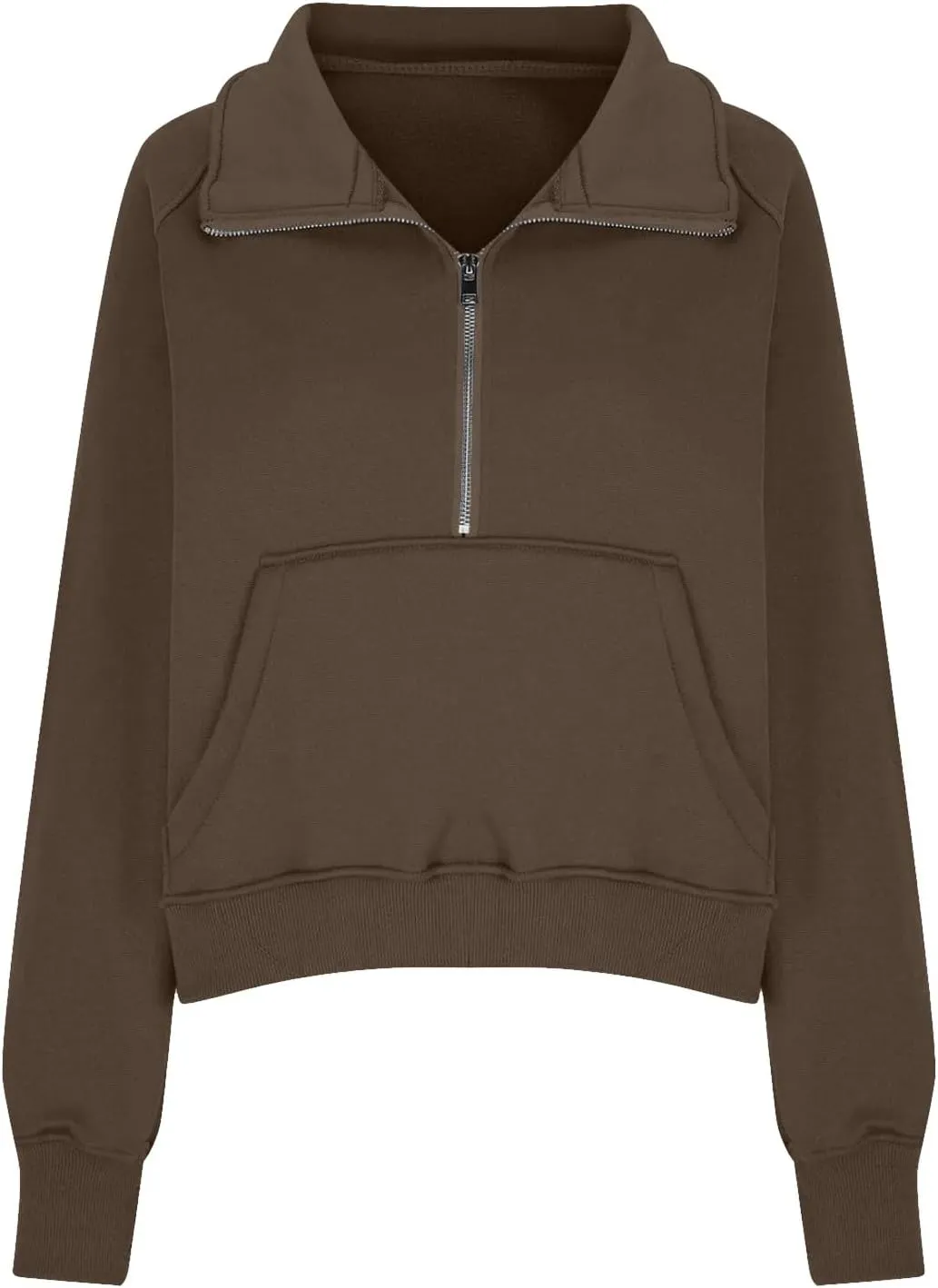 Womens Sweatshirts Half Zip Cropped Pullover Tops Quarter Zipper Tunics Fall Outfits Clothes Thumb Hole
