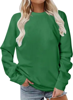 Womens Sweatshirts Long Sleeve Crew Neck Pullover Sweatshirt Casual Outfits Fall Clothes Loose Trendy Shirt 2025