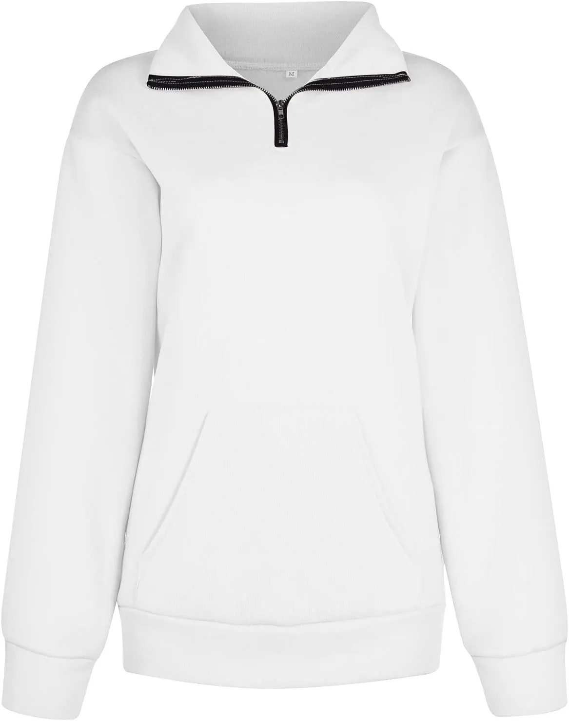 Womens Sweatshirts Quarter Zipper Cropped Hoodies Half Zip Pullover Warm Round Neck 2024 Y2K Fall Outfits