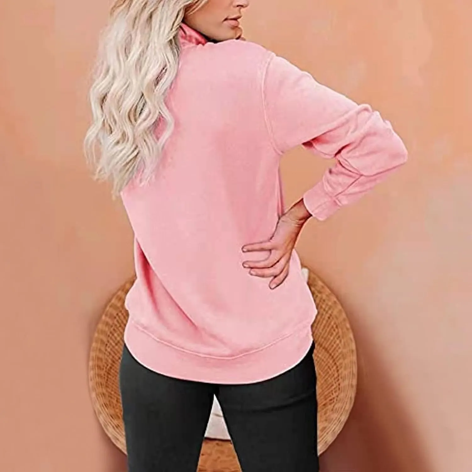 Womens Sweatshirts Quarter Zipper Cropped Hoodies Half Zip Pullover Warm Round Neck 2024 Y2K Fall Outfits