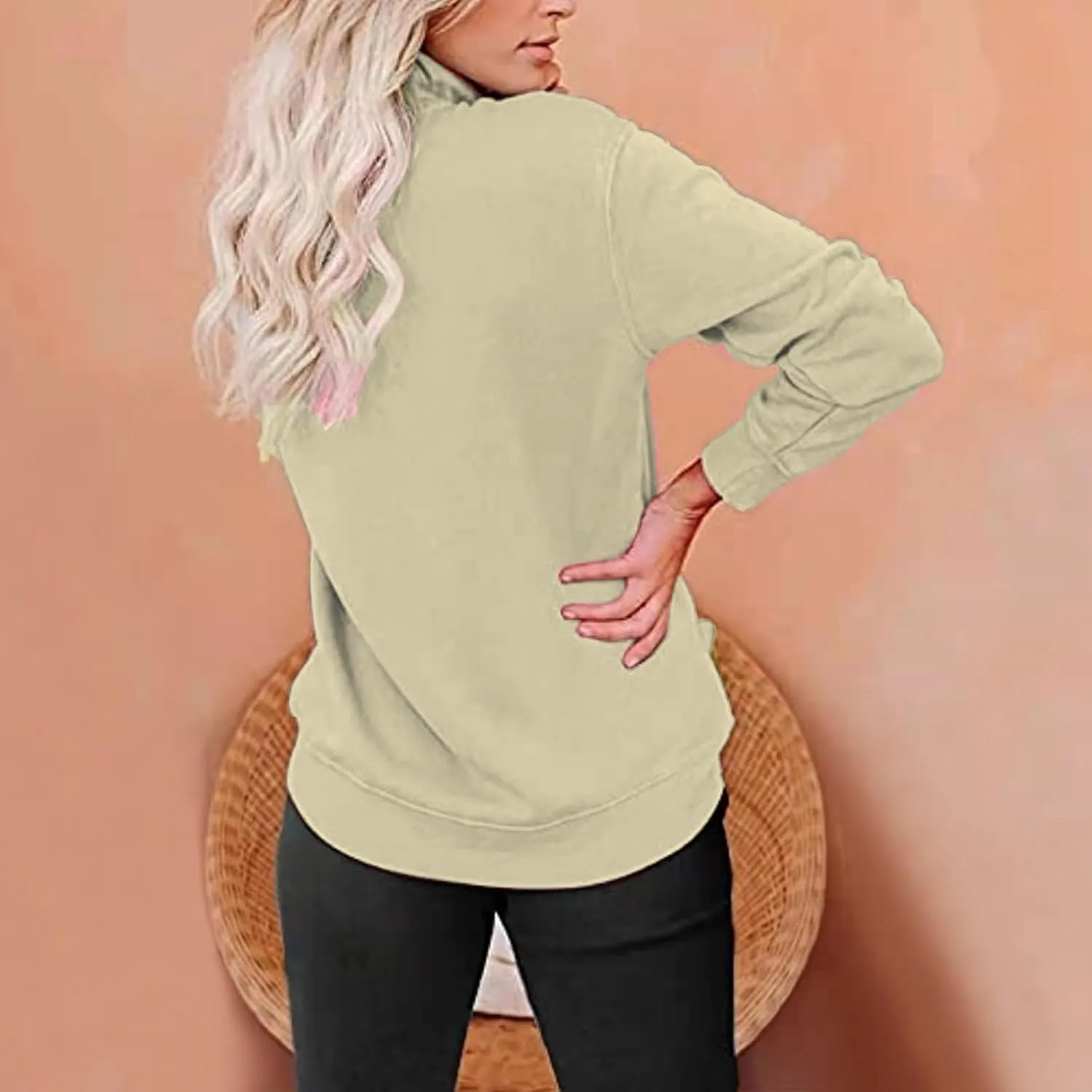 Womens Sweatshirts Quarter Zipper Cropped Hoodies Half Zip Pullover Warm Round Neck 2024 Y2K Fall Outfits