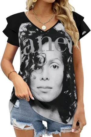 Womens T-Shirts Tops Breathable Short-Sleeve V-Neck Tees Clothes