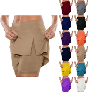 Women's Tennis Skirt Shorts Side Slit Casual High Waisted Golf Skorts with Pockets, Summer Workout Athletic Outfits