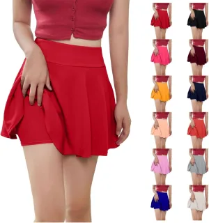 Womens Tennis Skirts with Shorts Pleated Athletic Skorts with Pocket High Waisted Golf Skort for Workout Pickleball