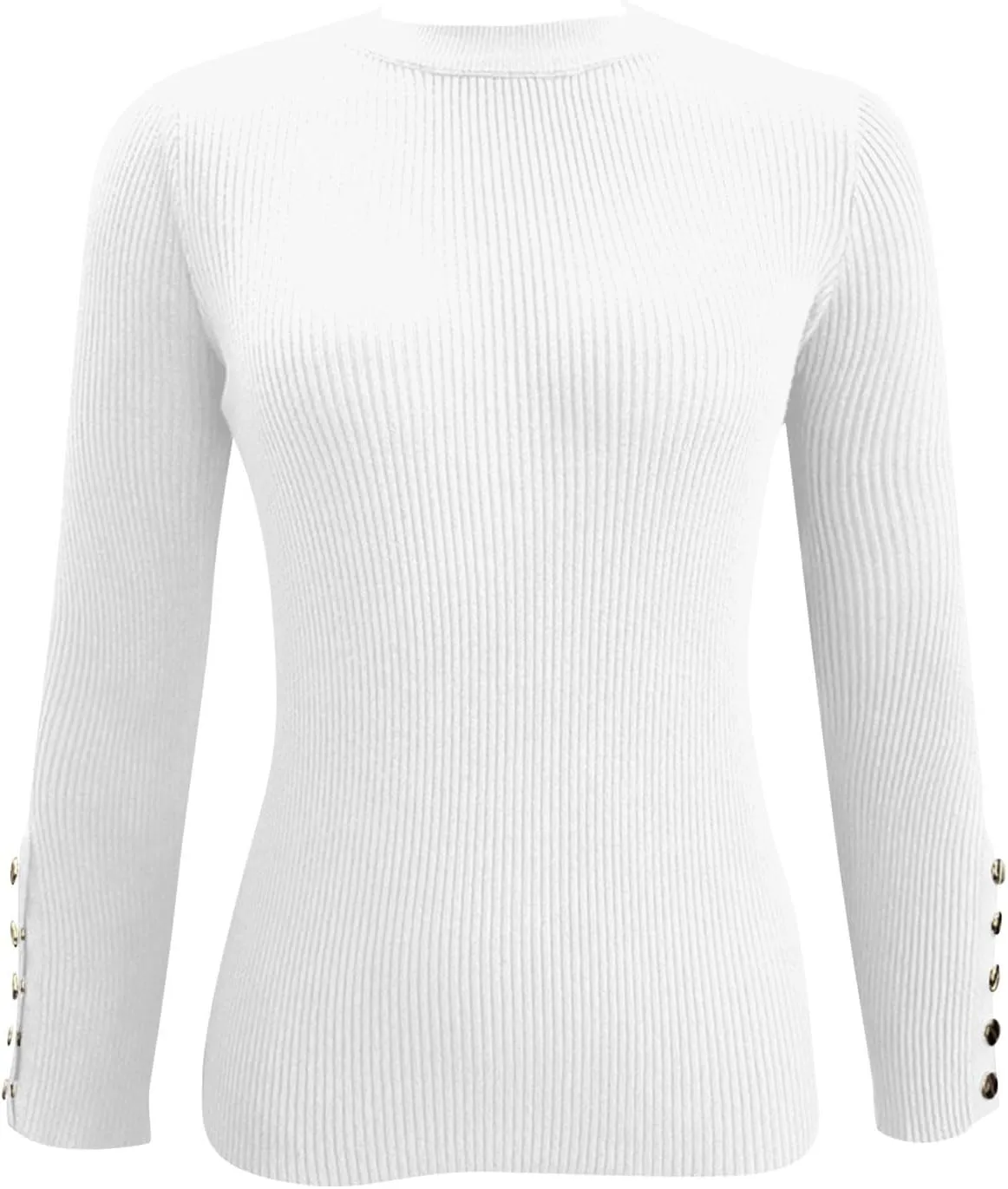 Womens Tops Long Sleeve Mock Turtle Neck Ribbed Sweater Tops Winter Button Up Work Shirts Fall Night Out Curvy Outfits