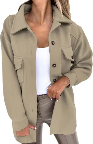 Women's Trench Coats Wool Blend Coat Fashion Button Down Peacoat with Belted Casual Fall Winter Jacket Mid-Long Outfit