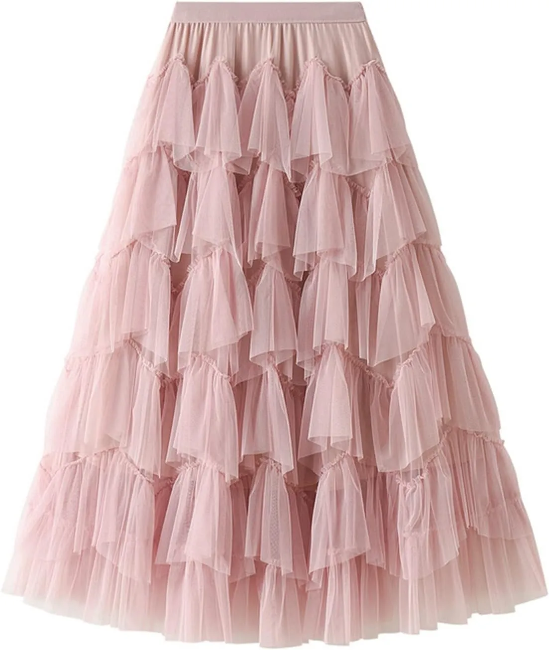 Women's Tulle Tutu Skirts Tiered Skirt Petticoat Elasticated Waist Pleated A Line Ruffles Skirts