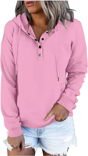 Women's Tunic Sweatshirts Hoodies V Neck 2024 Solid Fashion Casual Loose Soft Sweaters Long Sleeve Shirts