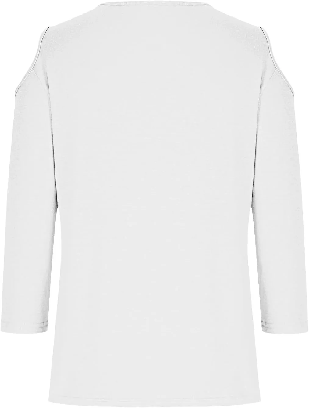 Womens V Neck Cold Shoulder 3/4 Sleeve Tops Casual Shirt Dressy Blouse Trendy Tshirts Gifts for Her Fashion Cothes Tee