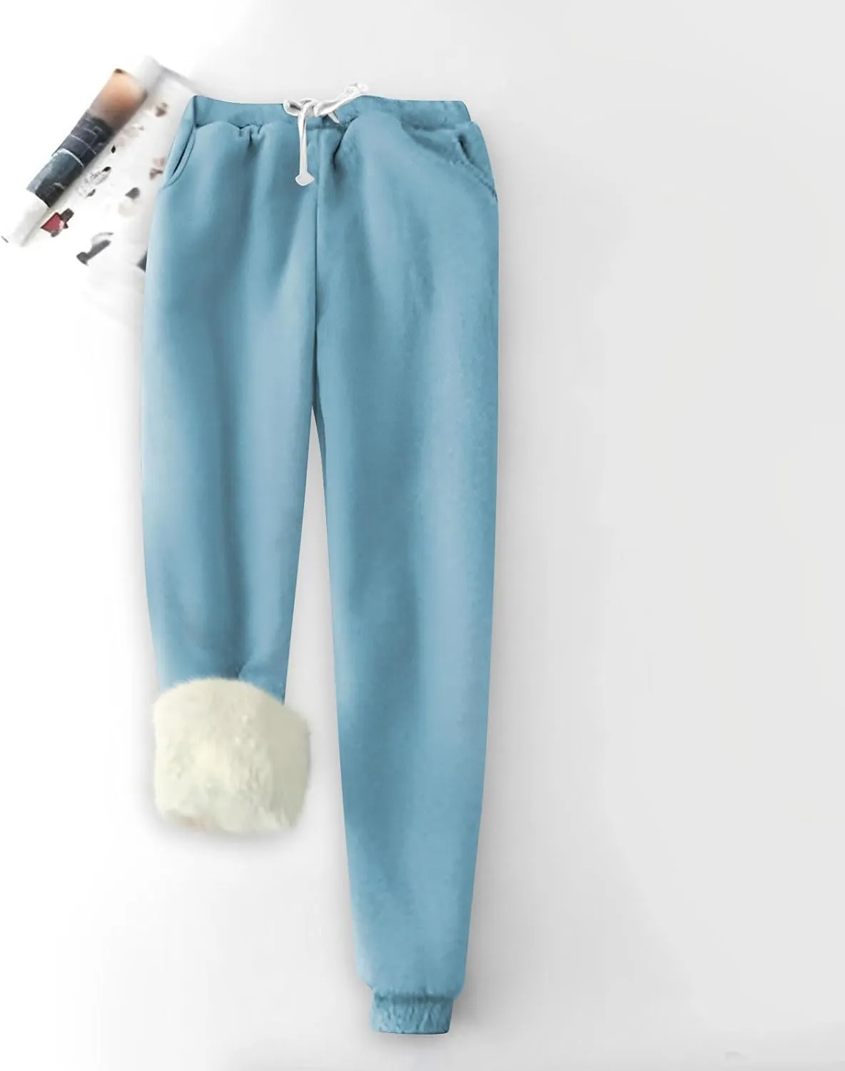 Women's Warm Sherpa Lined Athletic Sweatpants Jogger Fleece Pants