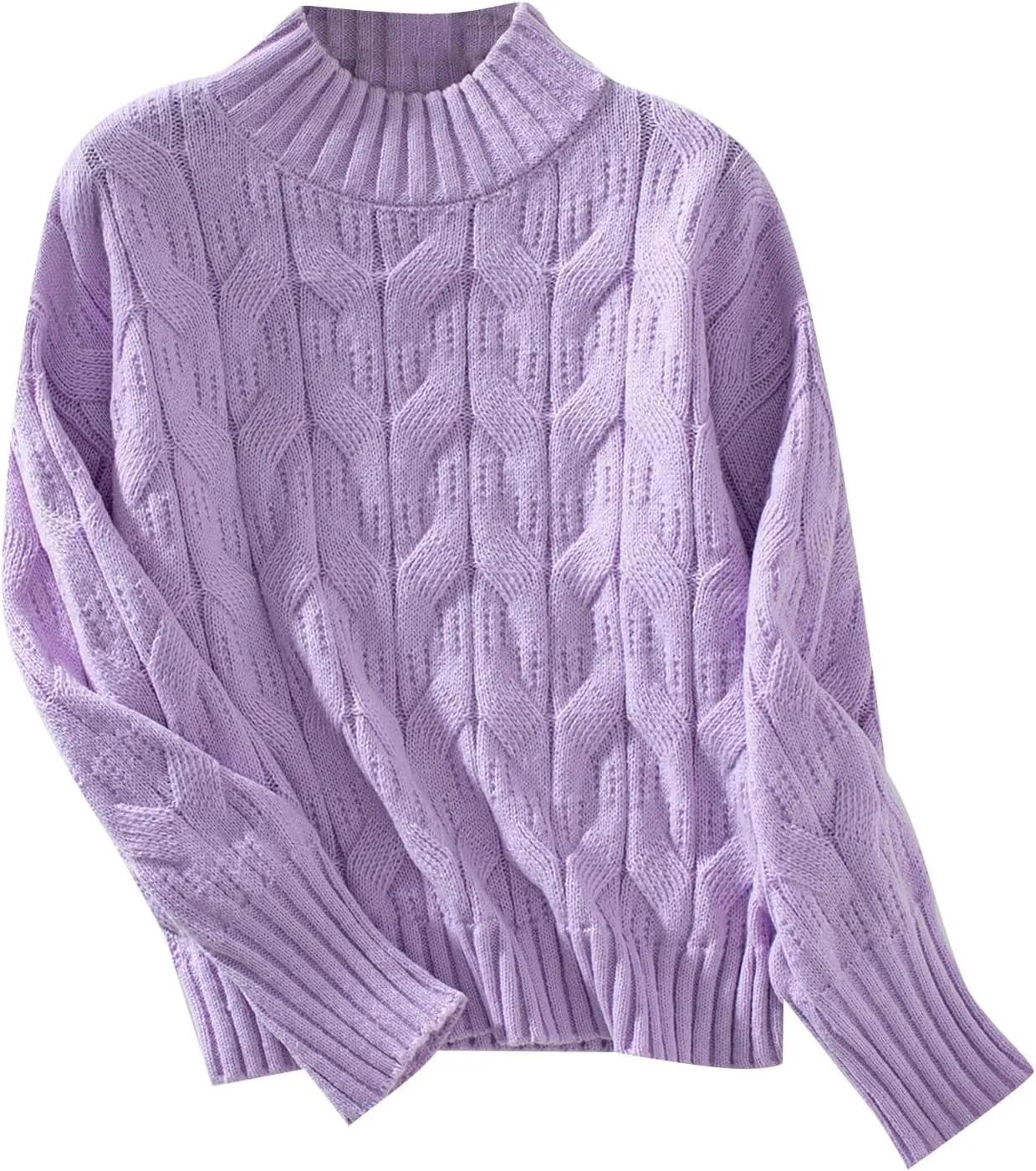Women's Warm Sweaters Soft Knit Pullover Tops Chunky Knit Sweater 2024 Crewneck Knitwear Travel Pullover Night
