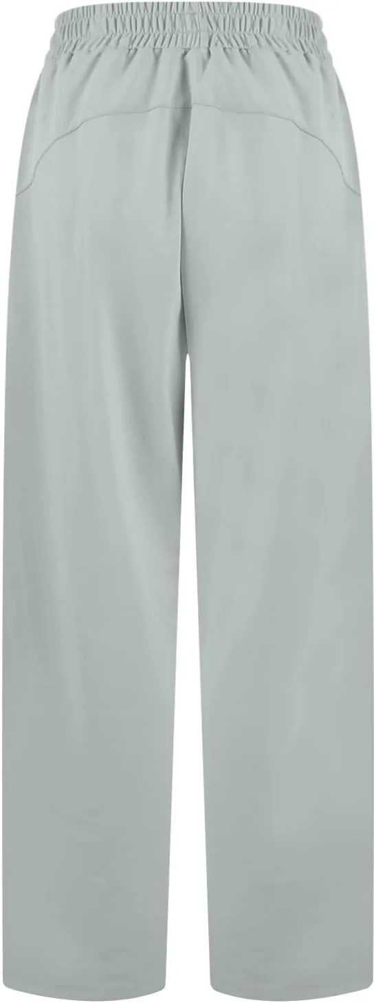 Womens Wide Leg Sweatpants Casual High Waisted Flare Sweatpants with Pocket Baggy Lightweight Yoga Pants