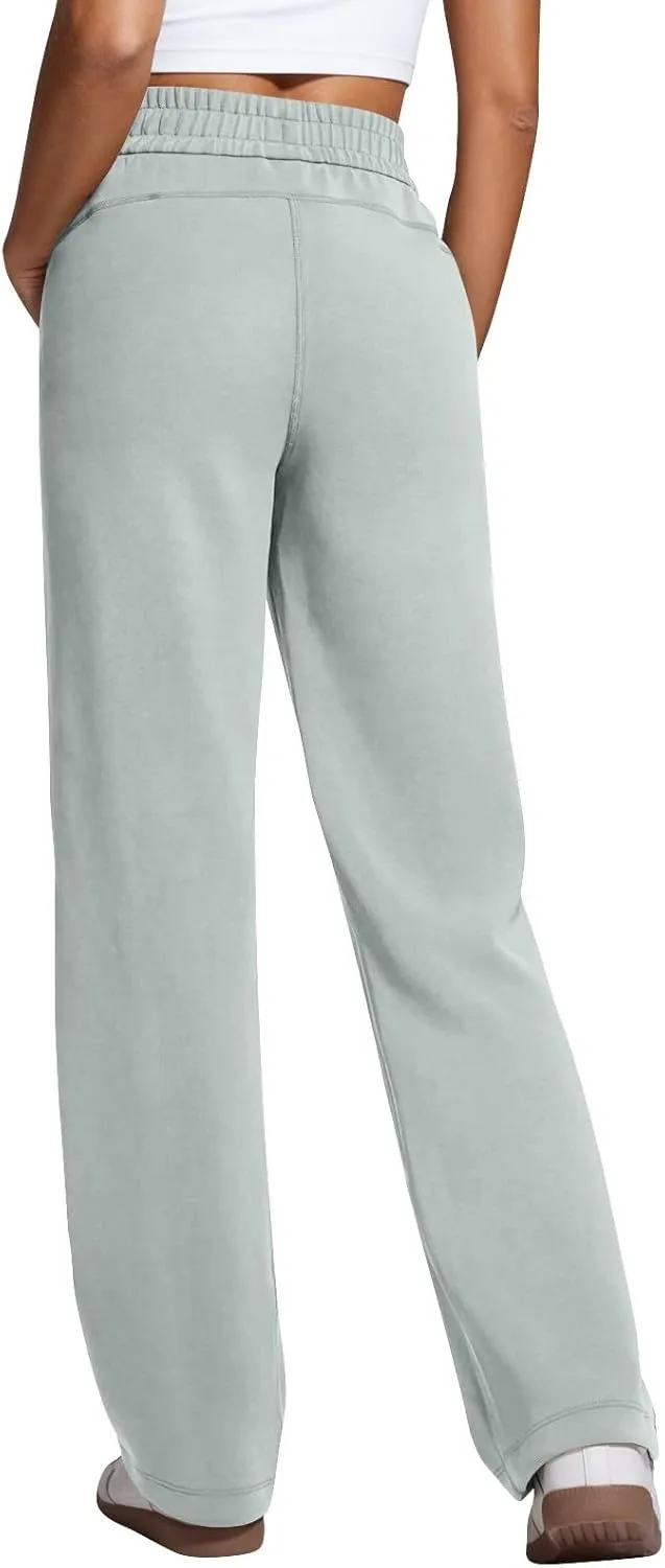 Womens Wide Leg Sweatpants Casual High Waisted Flare Sweatpants with Pocket Baggy Lightweight Yoga Pants