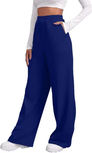 Women's Wide Leg Sweatpants Fleece Lined Pants Baggy Straight Leg Lounge Pants Fall Outfits Athletic Joggers Pants