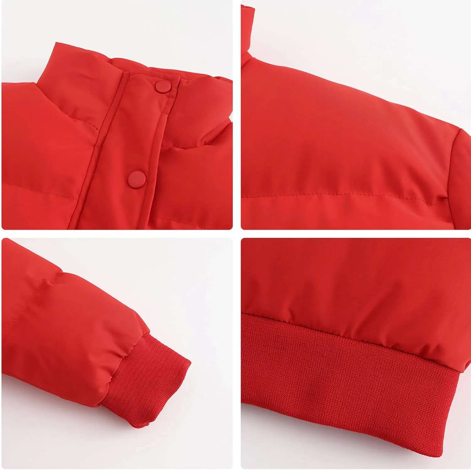 Women's Winter Cropped Puffer Jacket Long Sleeve Oversized Stand Collar Zip-Up Short Down Coat Fashion Solid Outwear