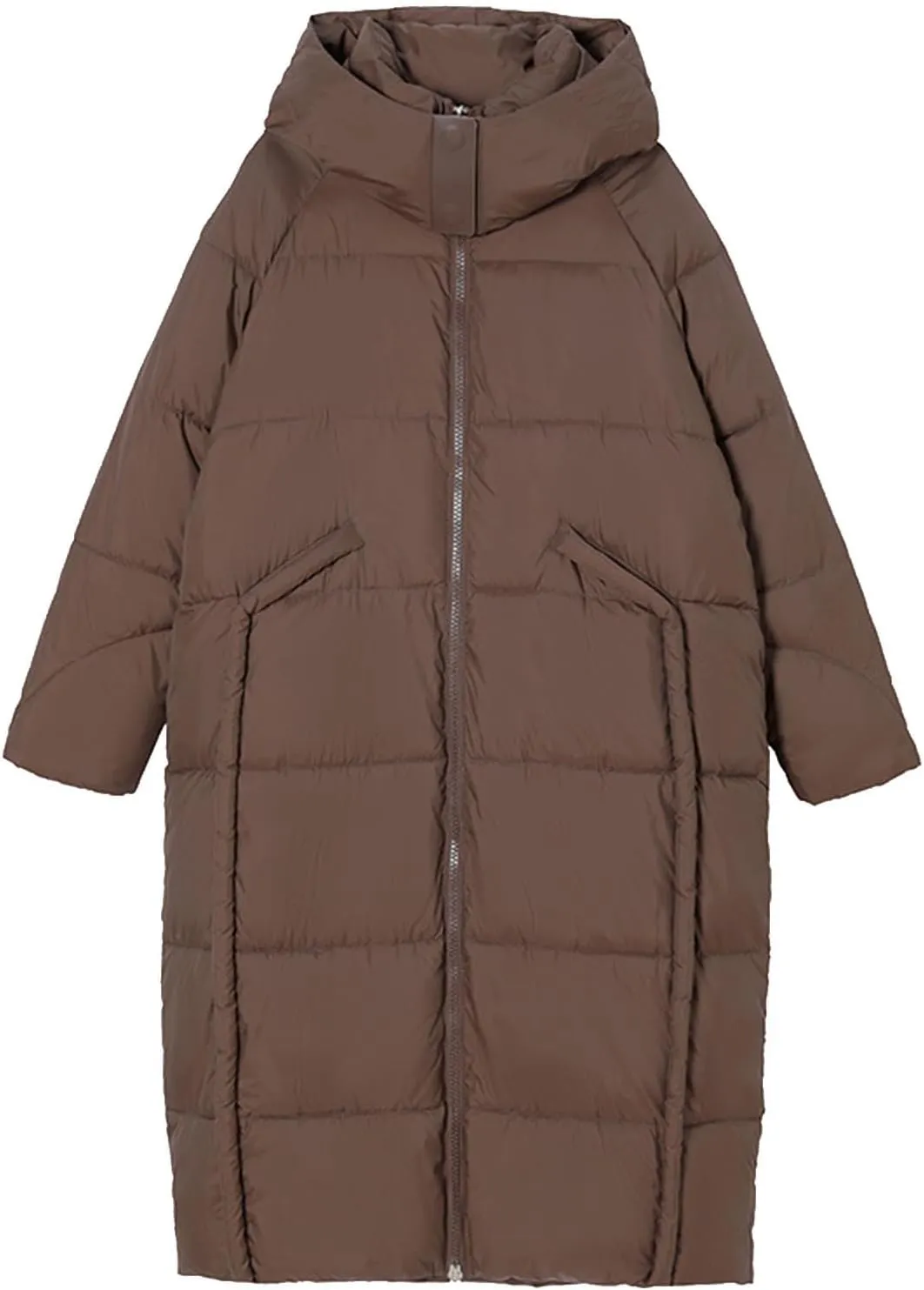 Women's Winter Long Puffer Coats Hooded Zip Up Casual Thickened Down Jackets Trendy Warm Clothes Outerwear Parkas
