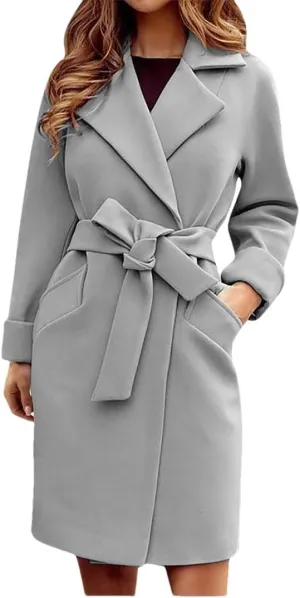 Women's Winter Wool Blend Slim Long Warm Coat Jacket