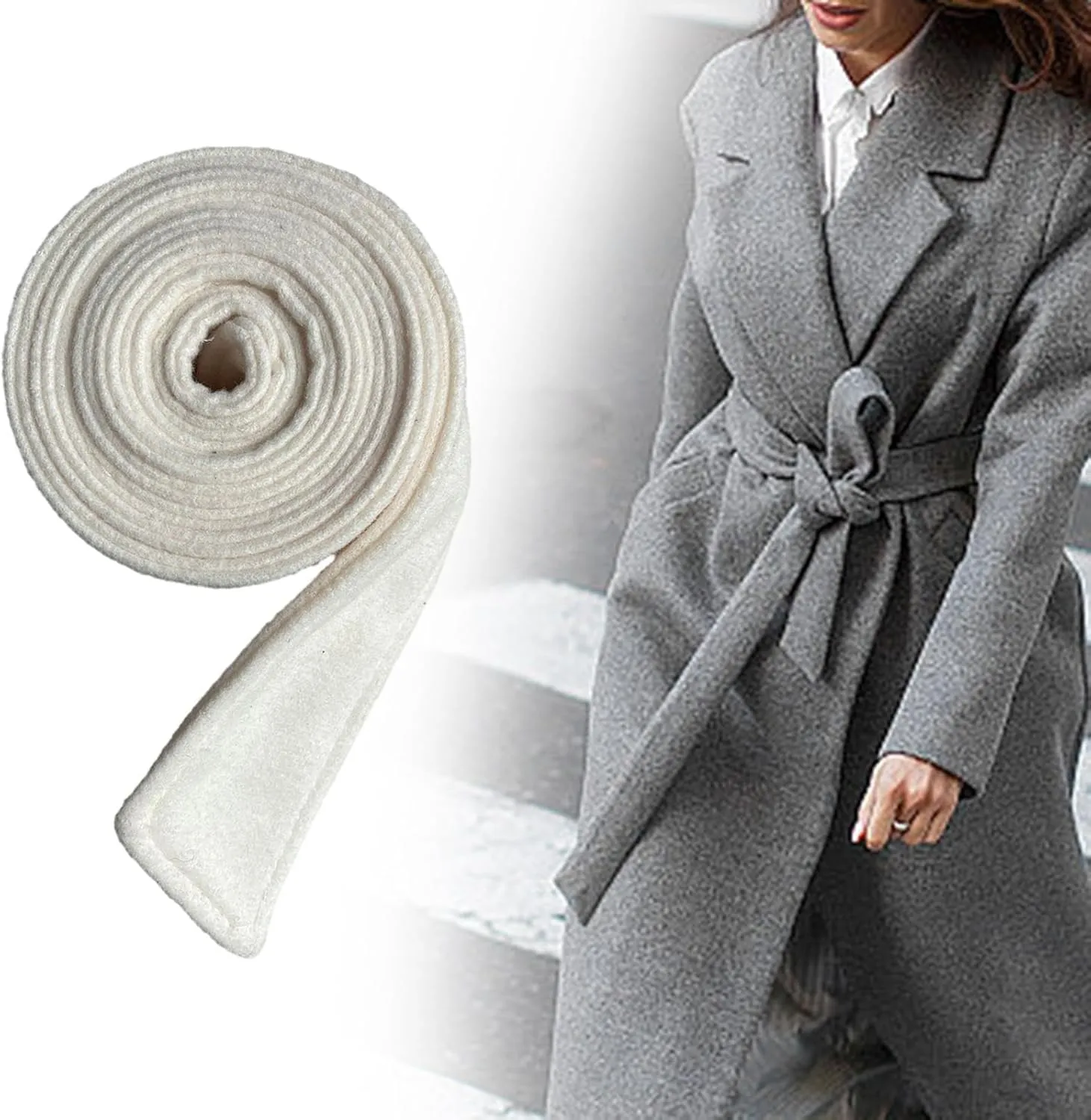 Women's Wool Blend Overcoat Waist Belt for Trench Coat with Bowknot Design