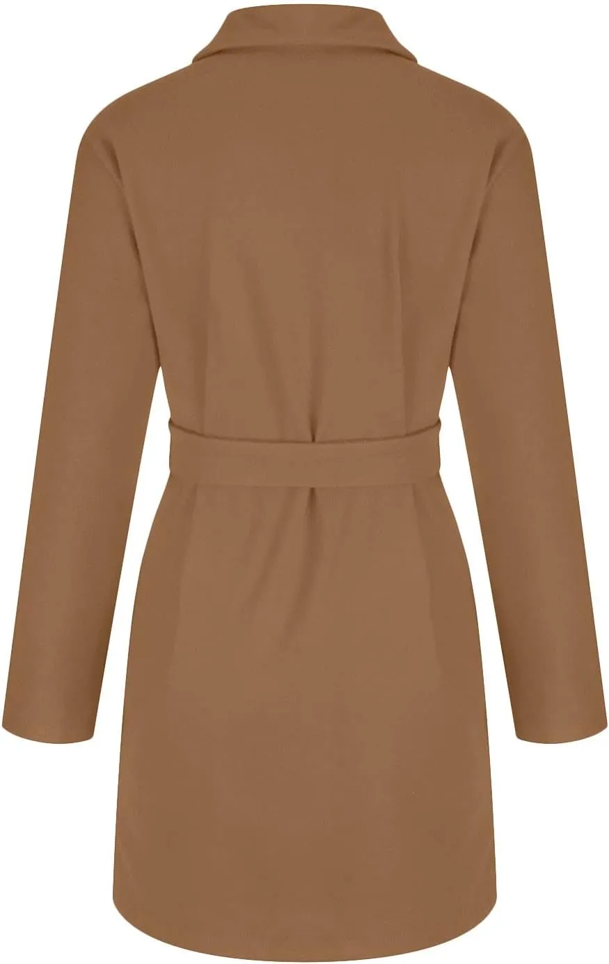 Wool Blend Coats for Women Winter Jackets Warm Peacoat Single Breasted Overcoats Long Trench Coat