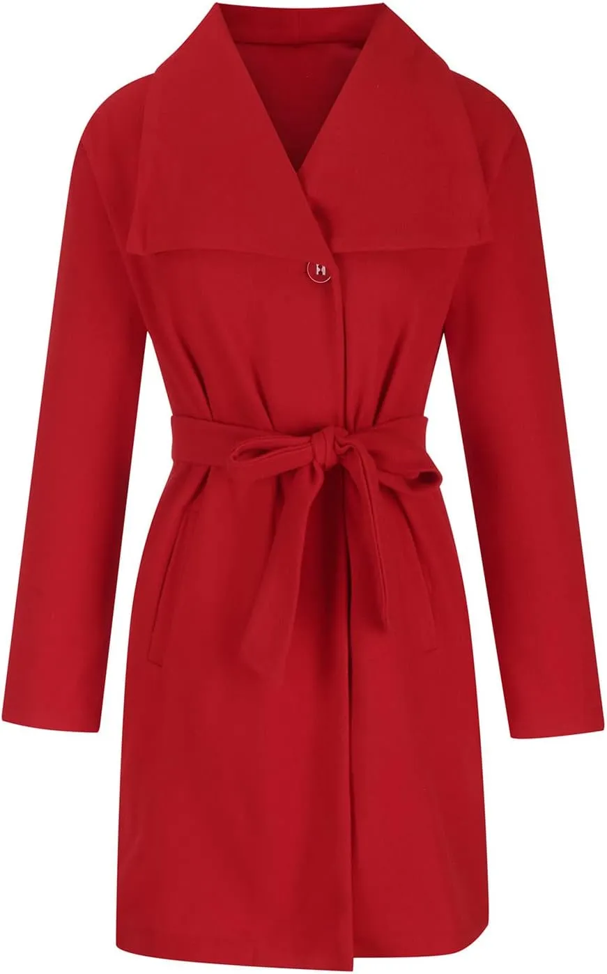 Wool Blend Coats for Women Winter Jackets Warm Peacoat Single Breasted Overcoats Long Trench Coat