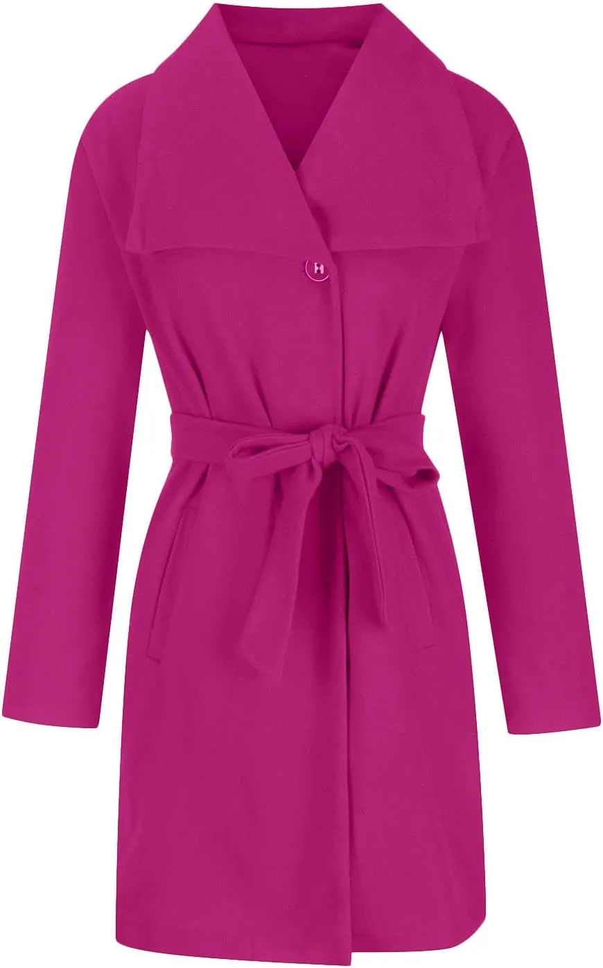 Wool Blend Coats for Women Winter Jackets Warm Peacoat Single Breasted Overcoats Long Trench Coat