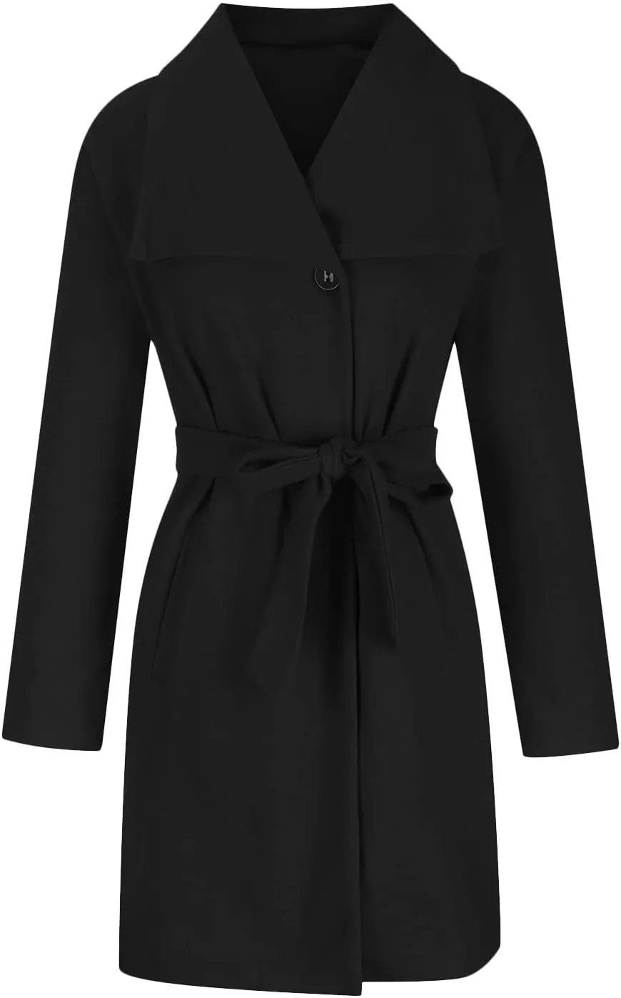 Wool Blend Coats for Women Winter Jackets Warm Peacoat Single Breasted Overcoats Long Trench Coat