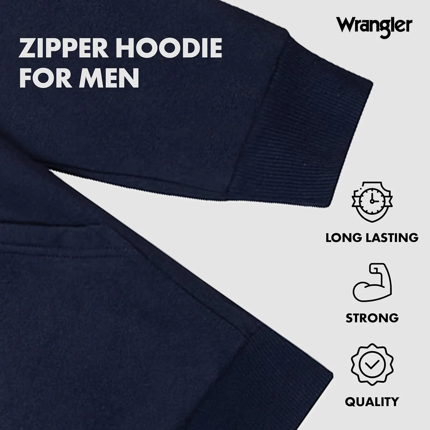 Wrangler Hoodies for Men Big and Tall - Thermal Lined Zip Up Sweatshirt