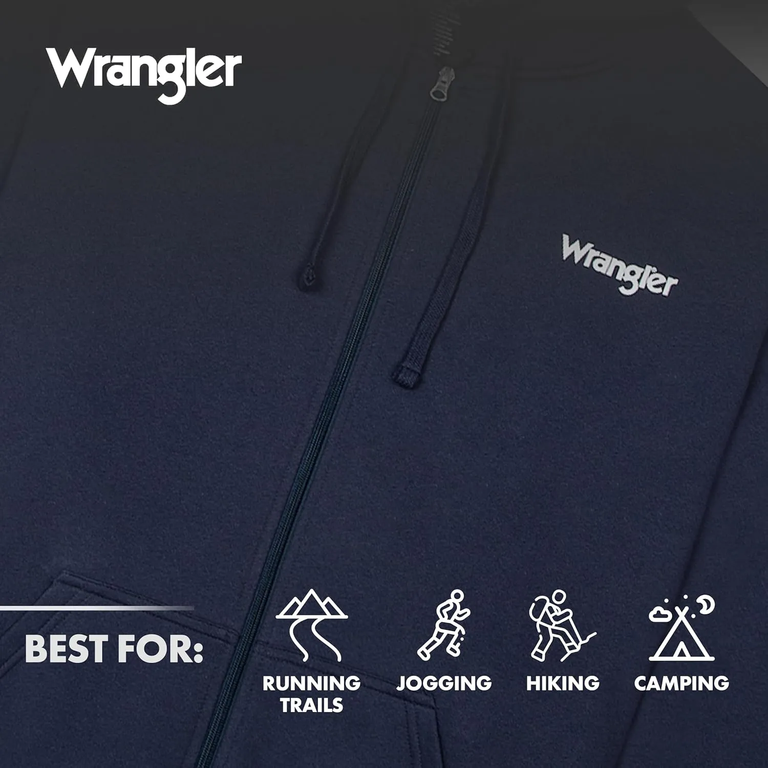 Wrangler Hoodies for Men Big and Tall - Thermal Lined Zip Up Sweatshirt